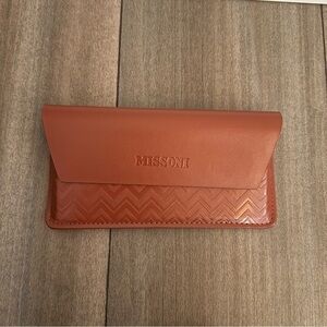 Missoni leather magnetic sunglasses eyeglasses case brown
